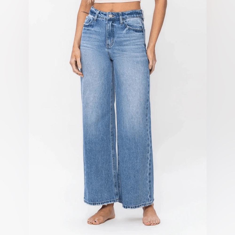 Vervet Super High Rise A- line Wide Leg Jean